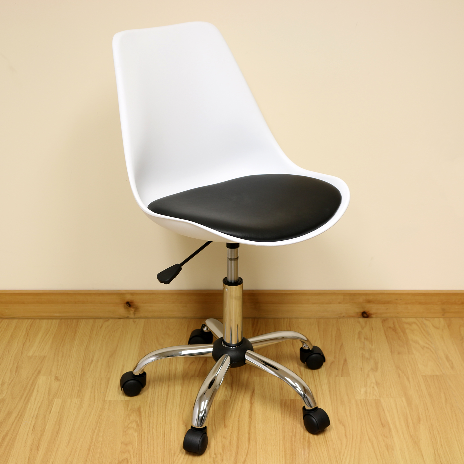 White & Black Adjustable Tulip Swivel Desk Chair Home/Office Computer